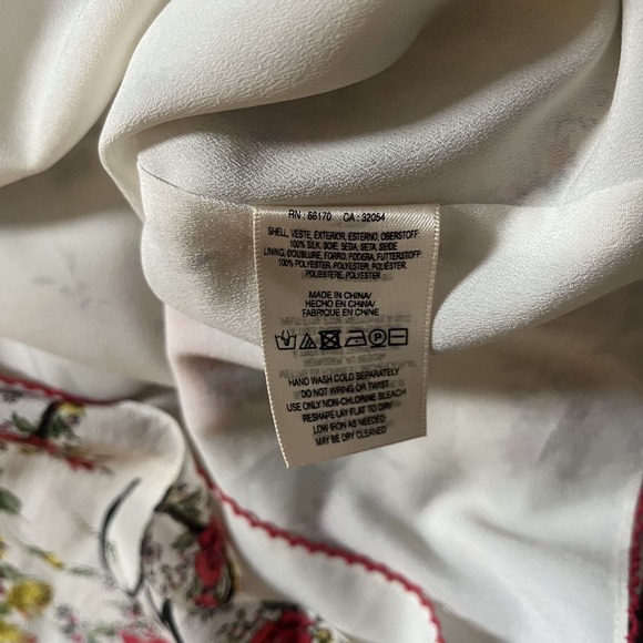 Anthropologie Beloved Silk Cami By Maeve, Black Red Floral Motif, Size 2 NWOT - Picture 8 of 8